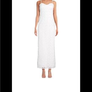 Lilly Pulitzer 2 White Dress Gillian Lace Maxi Slip Dress Butterfly S